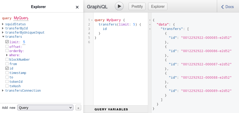 BAYC GraphiQL at step one